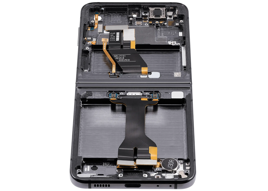 Inner OLED-Display mit Rahmen Compatible für Samsung Galaxy Z Flip 5 5G (F731) (US & International) (Aftermarket Plus) (Grau)