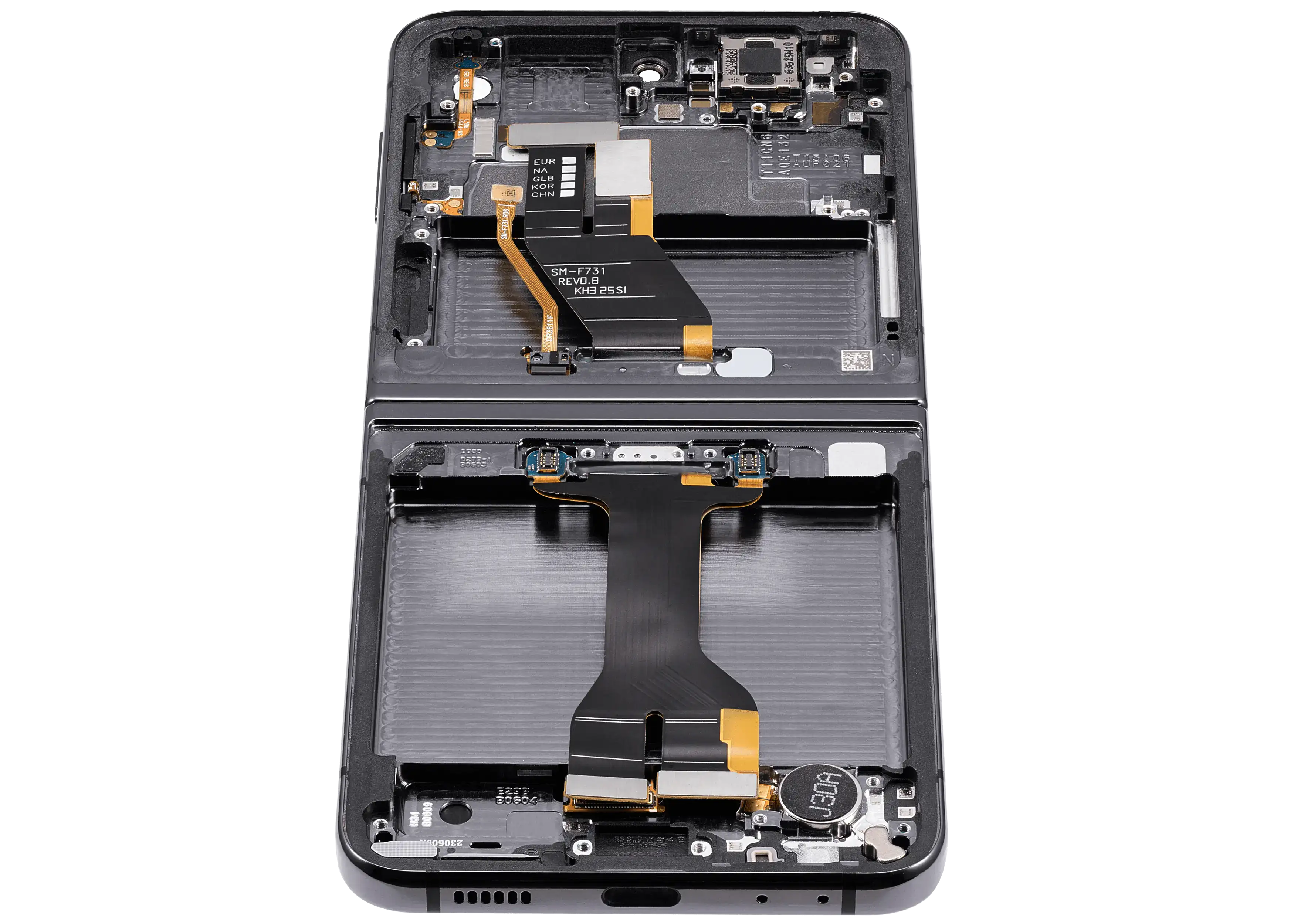 Inner OLED-Display mit Rahmen Compatible für Samsung Galaxy Z Flip 5 5G (F731) (US & International) (Aftermarket Plus) (Grau)