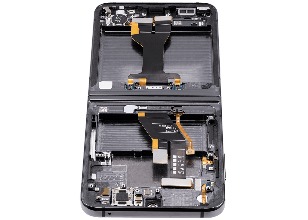 Inner OLED-Display mit Rahmen Compatible für Samsung Galaxy Z Flip 5 5G (F731) (US & International) (Aftermarket Plus) (Grau)