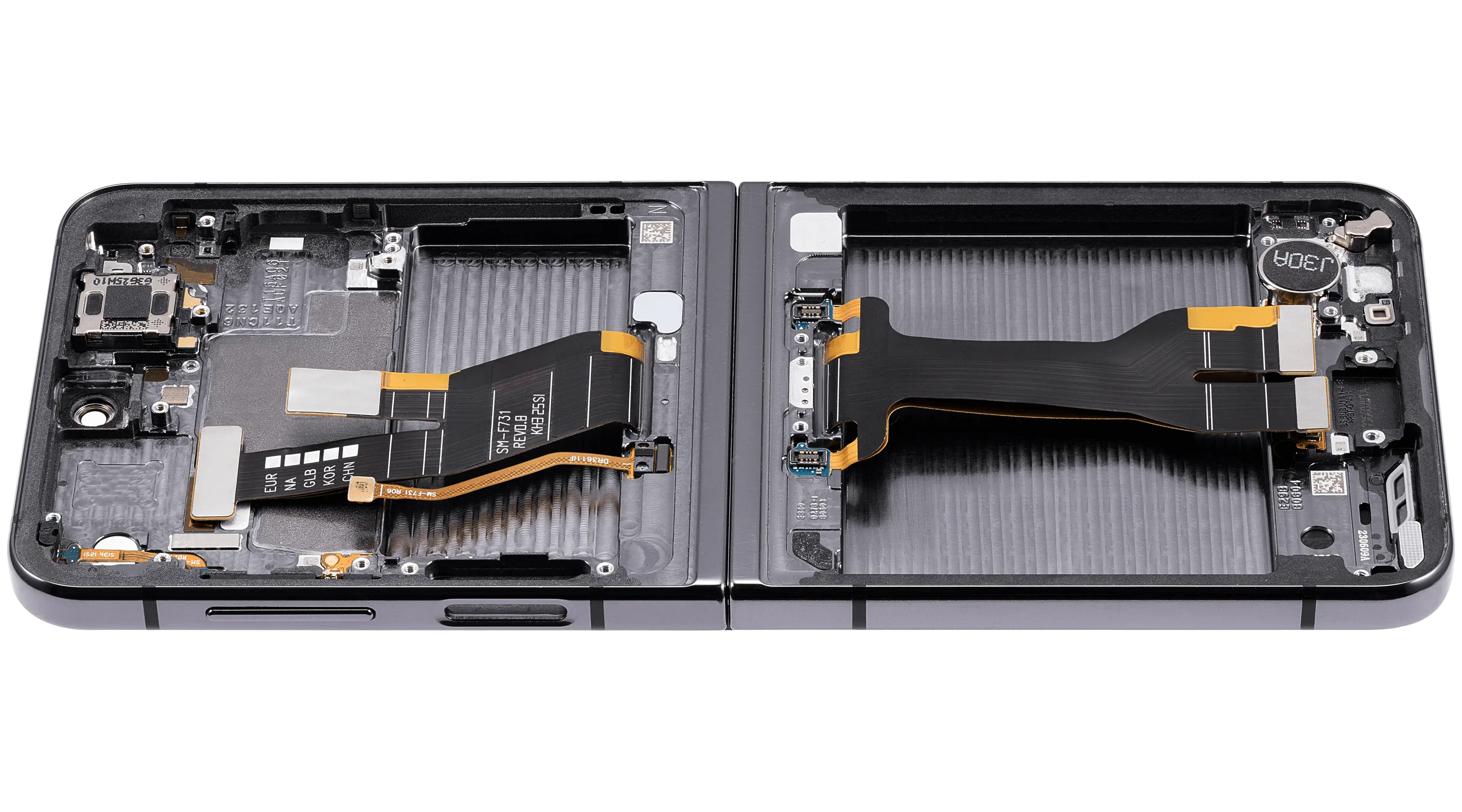 Inner OLED-Display mit Rahmen Compatible für Samsung Galaxy Z Flip 5 5G (F731) (US & International) (Aftermarket Plus) (Grau)