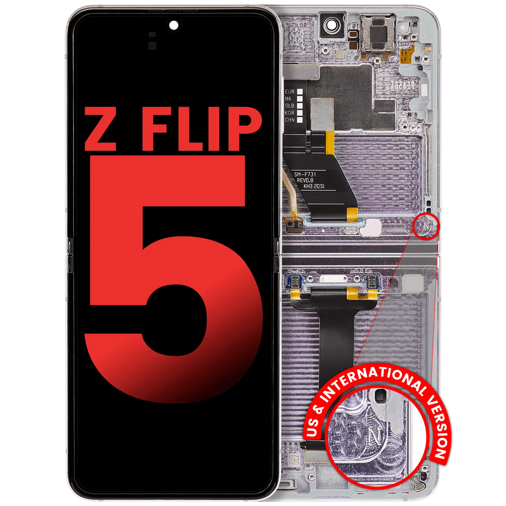 Innen-OLED mit Rahmen für Samsung Galaxy Z Flip 5 - Lavender - Plus