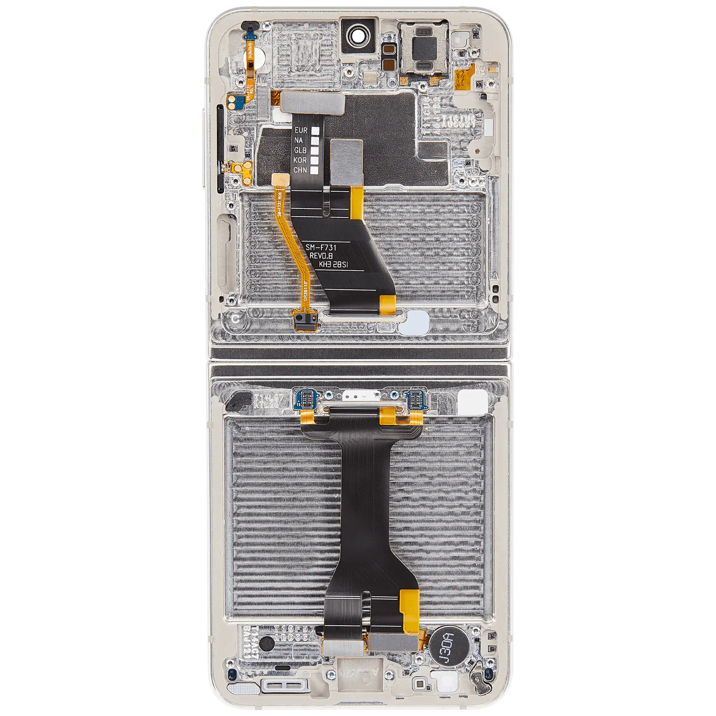 Samsung Galaxy Z Flip 5 Inneres OLED-Display mit Rahmen Cream Aftermarket Plus