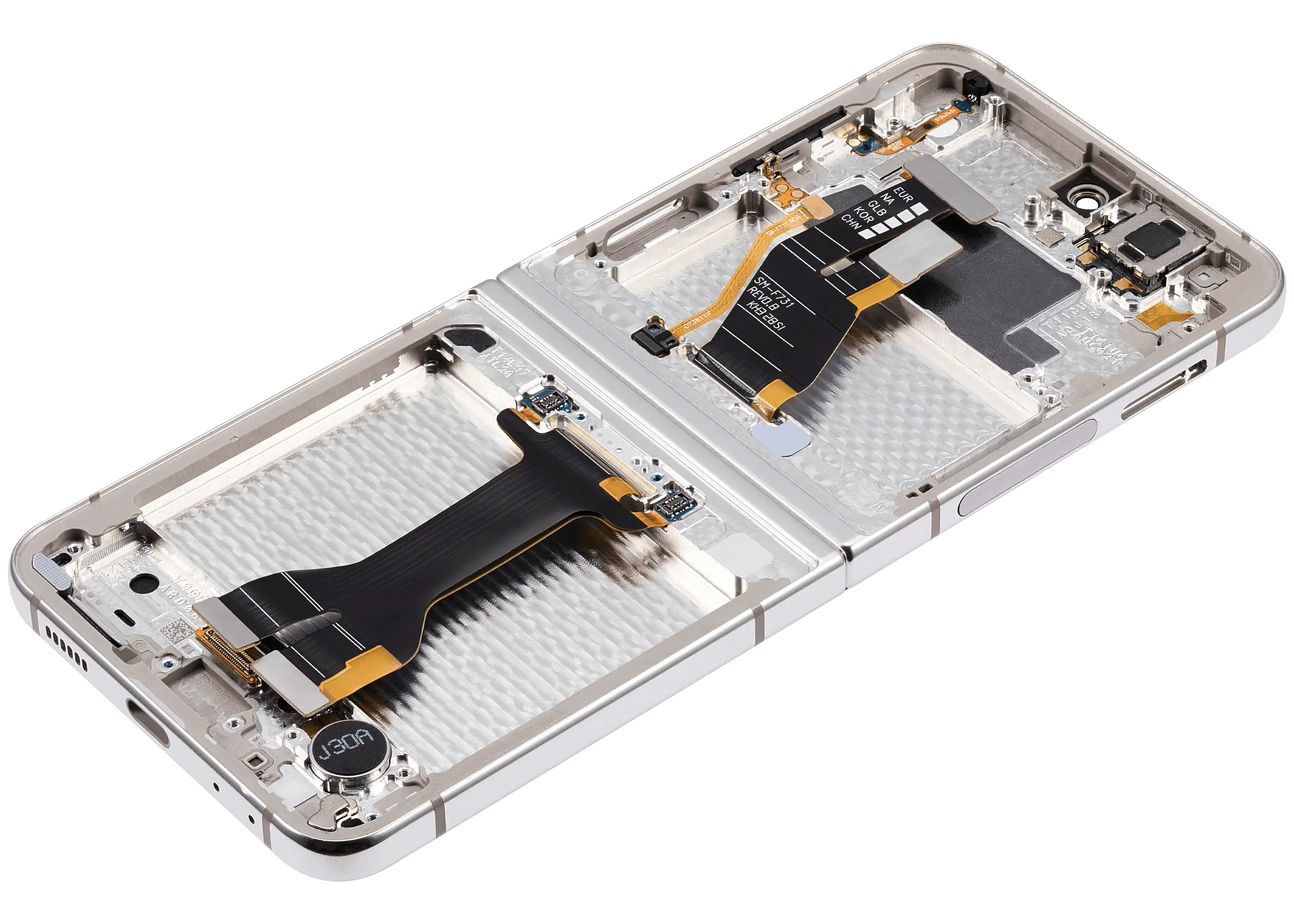 Samsung Galaxy Z Flip 5 Inneres OLED-Display mit Rahmen Cream Aftermarket Plus
