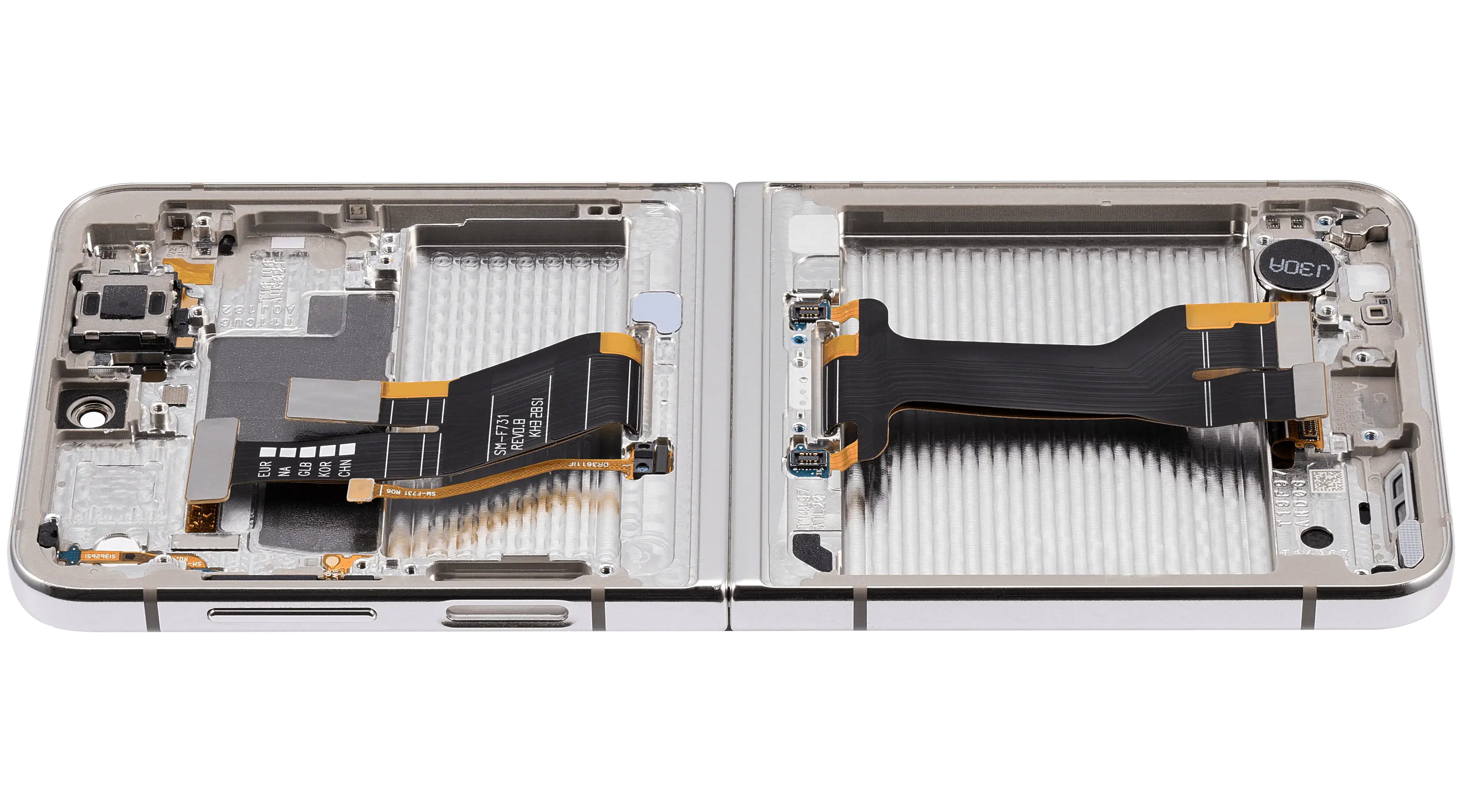 Samsung Galaxy Z Flip 5 Inneres OLED-Display mit Rahmen Cream Aftermarket Plus