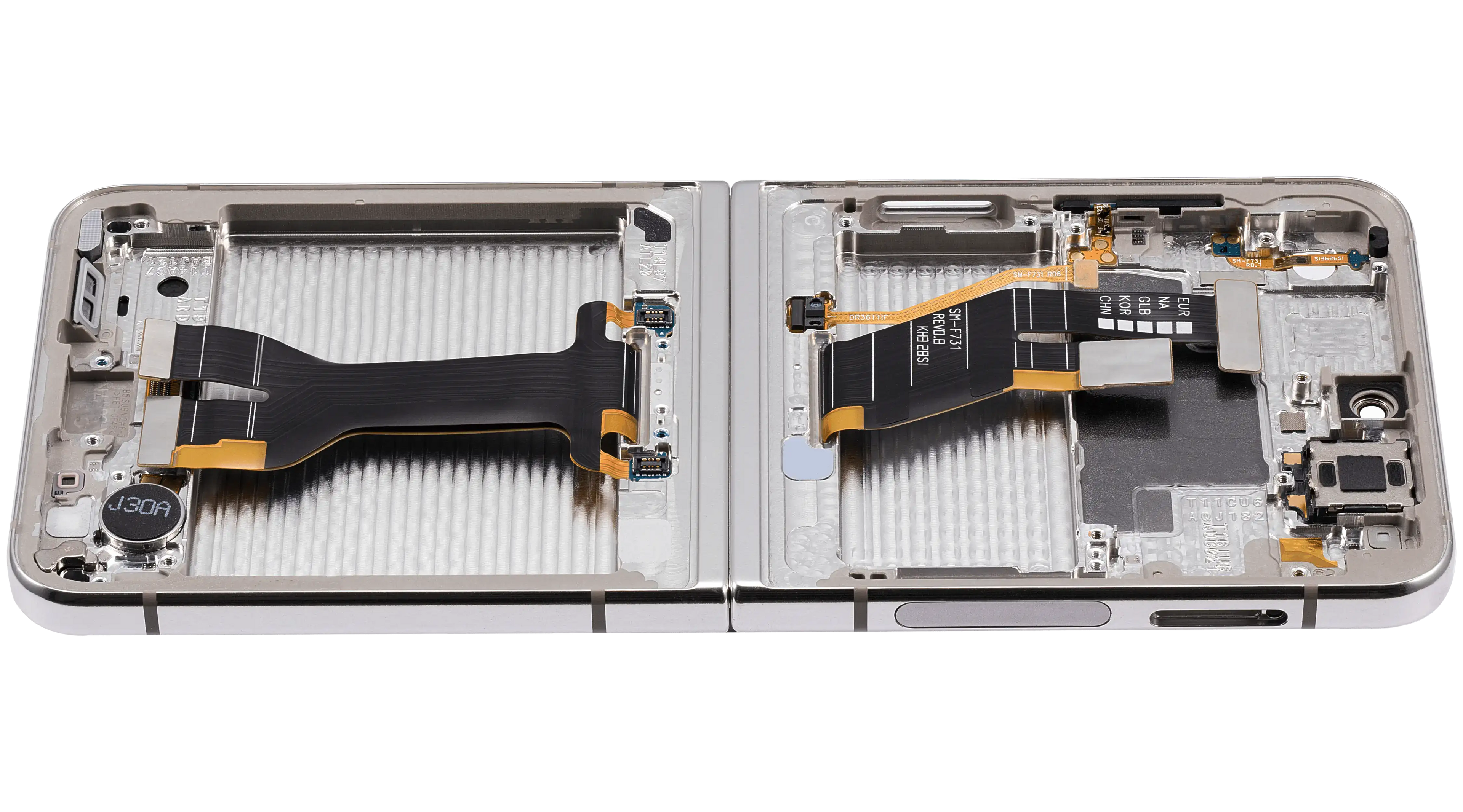 Samsung Galaxy Z Flip 5 Inneres OLED-Display mit Rahmen Cream Aftermarket Plus