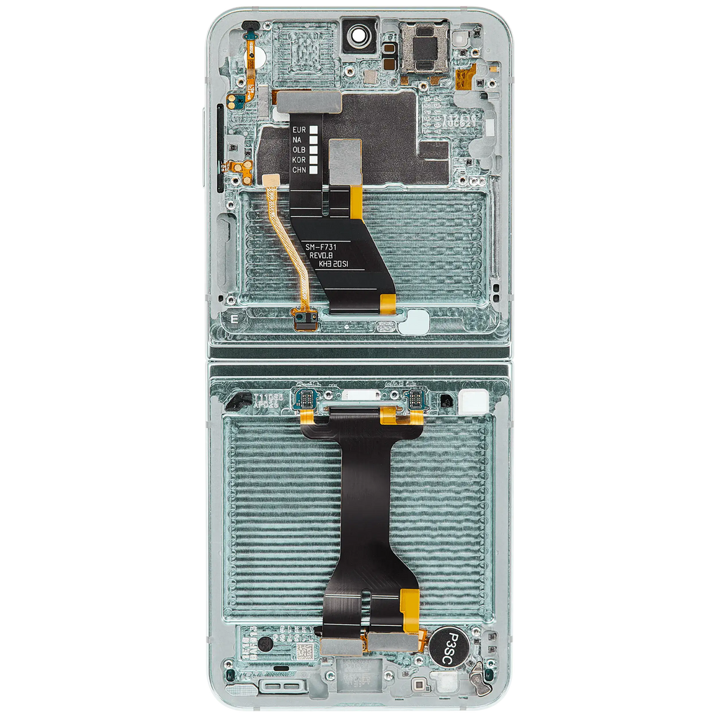 Inner OLED-Display mit Rahmen Compatible für Samsung Galaxy Z Flip 5 5G (F731) (US & International) (Aftermarket Plus) (Grün)