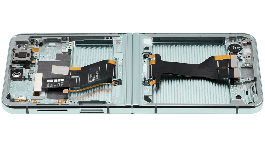 Inner OLED-Display mit Rahmen Compatible für Samsung Galaxy Z Flip 5 5G (F731) (US & International) (Aftermarket Plus) (Grün)
