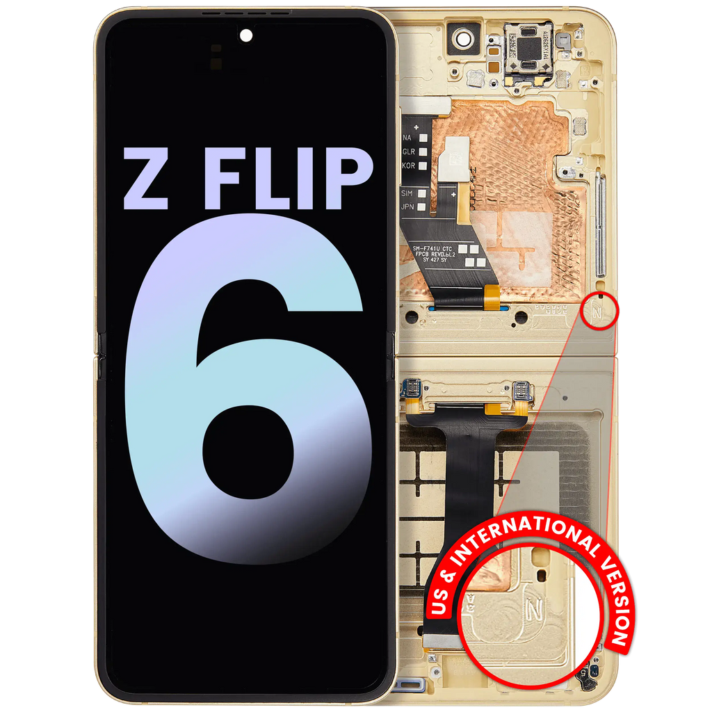 Internal OLED Display with Frame for Samsung Galaxy Z Flip 6 5G (US & International) (Service Pack) (Yellow)
