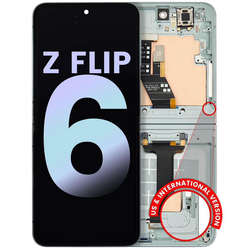 Inneres OLED-Modul mit Rahmen Samsung Galaxy Z Flip 6 Mint Service Pack