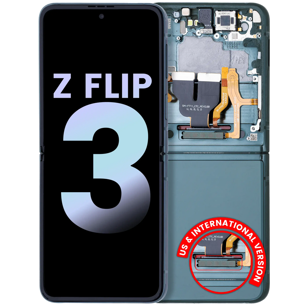 Internal OLED Display with Frame for Samsung Galaxy Z Flip 3 5G (US & International) (Service Pack) (Green)