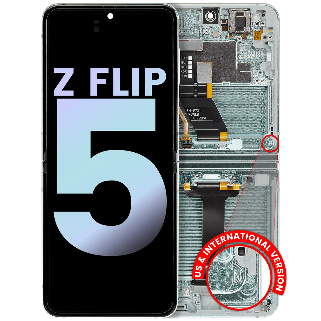 Internal OLED Display with Frame for Samsung Galaxy Z Flip 5 5G (US & International) (Service Pack) (Mint)