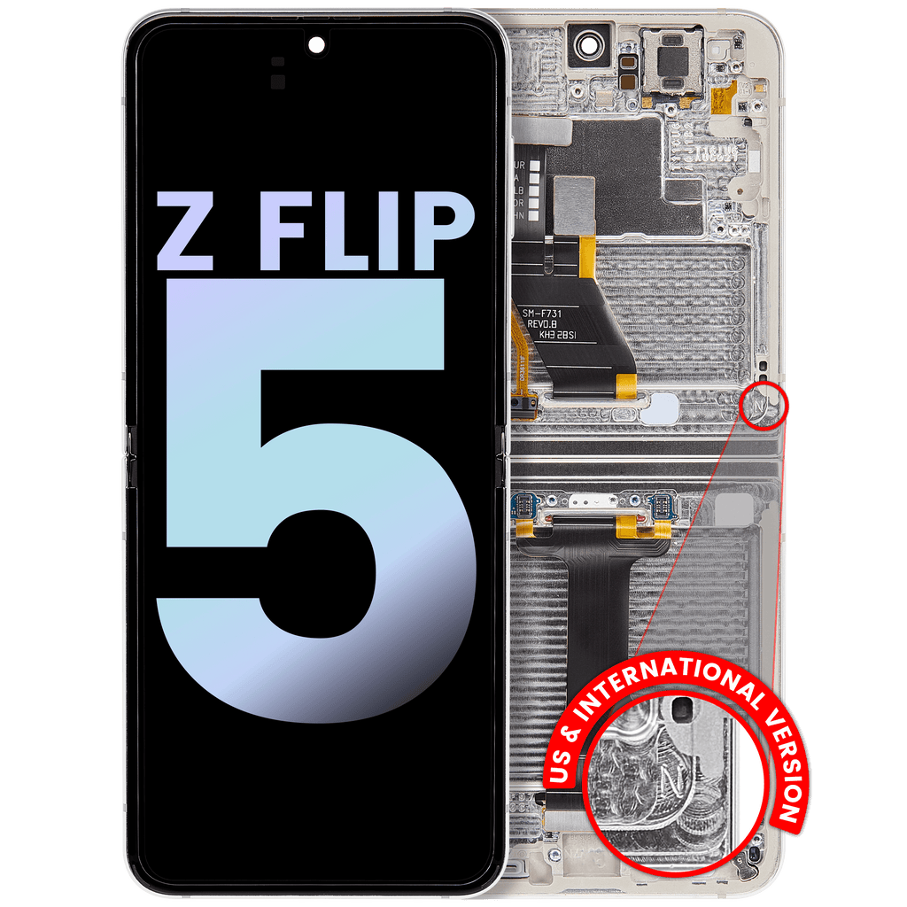 Inner OLED Display with Frame for Samsung Galaxy Z Flip 5 5G (US & International) (Service Pack) (Cream)