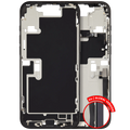 Midframe/Frame with Charging Port Flex and Small Parts for iPhone 16 Pro Max (EU / Global Version) (Used OEM Removal, Quality B) (Black Titanium)