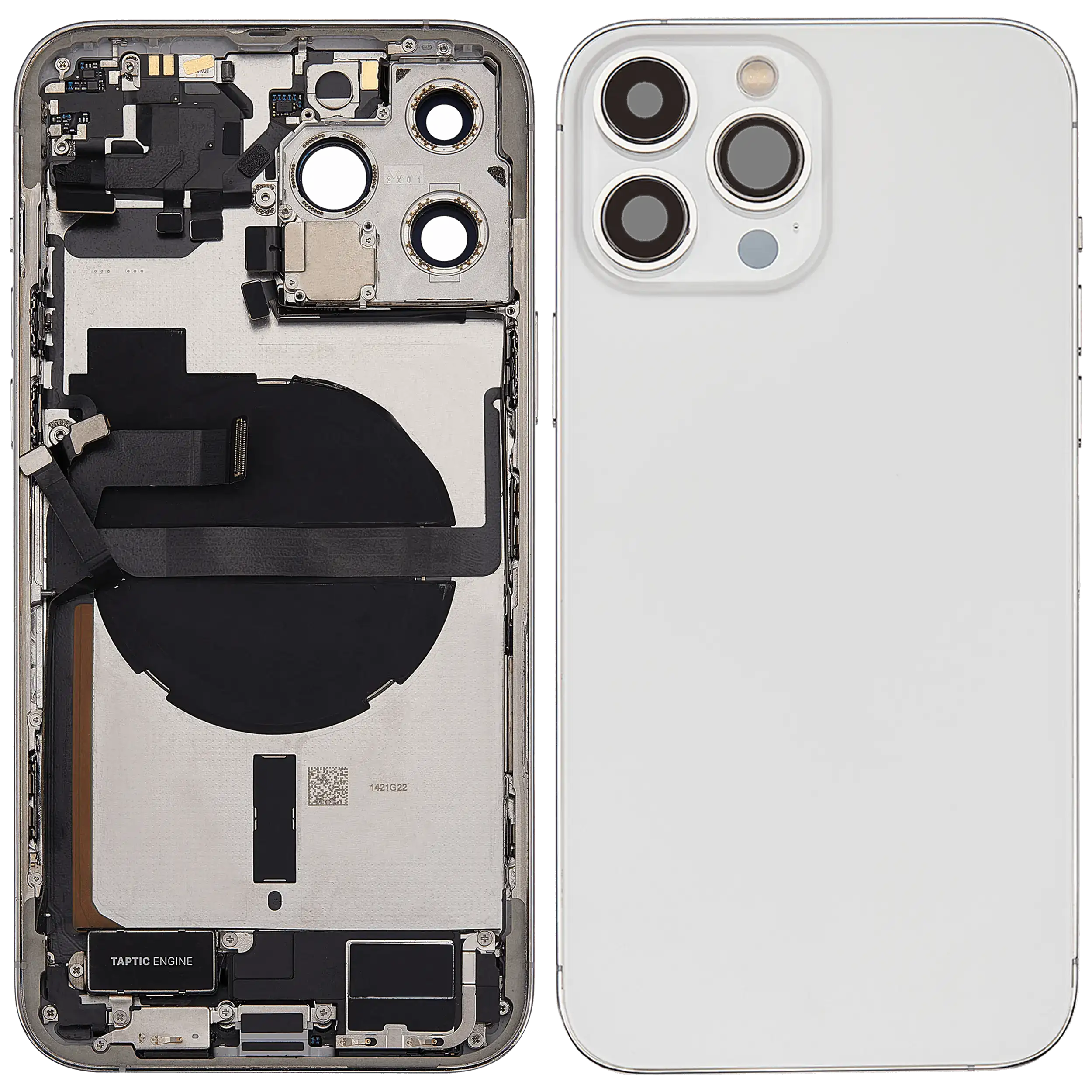 Original Apple-Ausbau B gebraucht – iPhone 13 Pro Max Backcover/Rahmen Silber