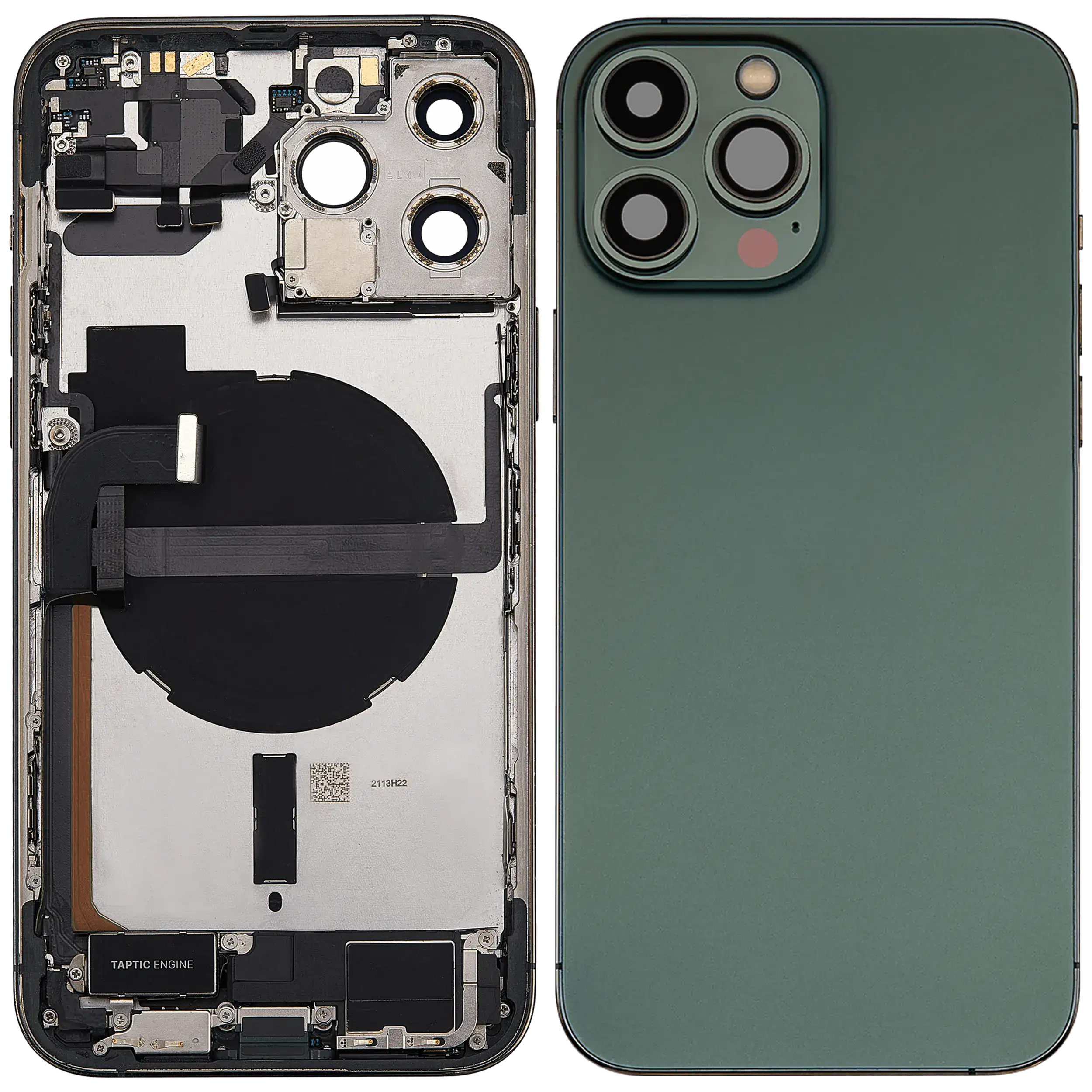 Original Apple-Ausbau C gebraucht – iPhone 13 Pro Backcover/Rahmen Alpine Grün