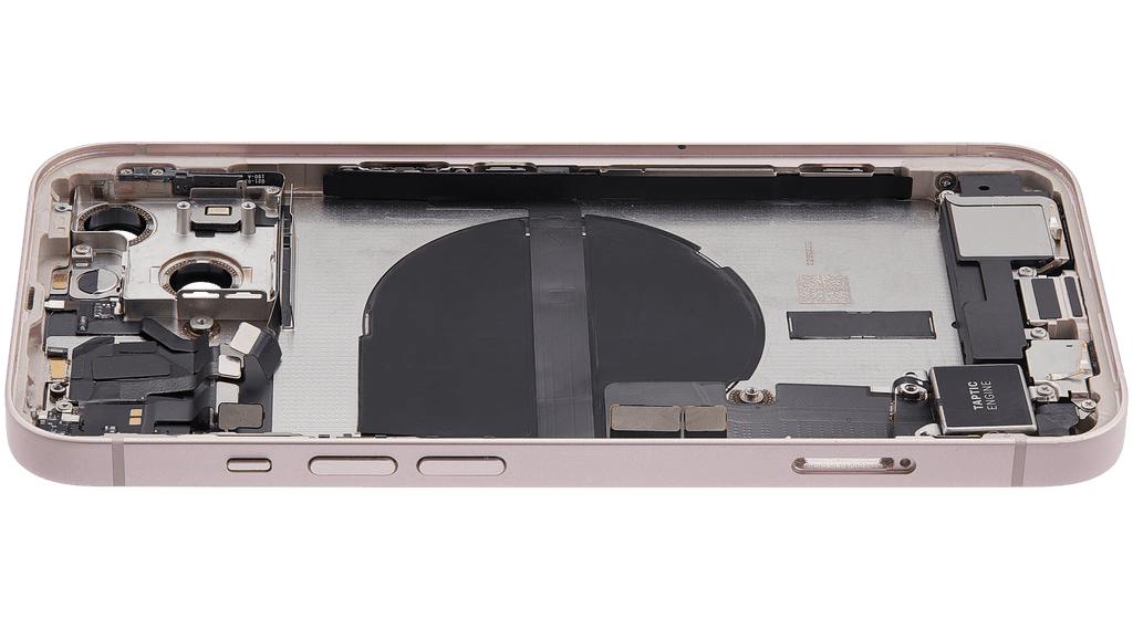 Back Cover/Frame with Charging Port Flex and Small Parts for iPhone 13 (EU / Global Version) (Used OEM, Quality C) (Pink)