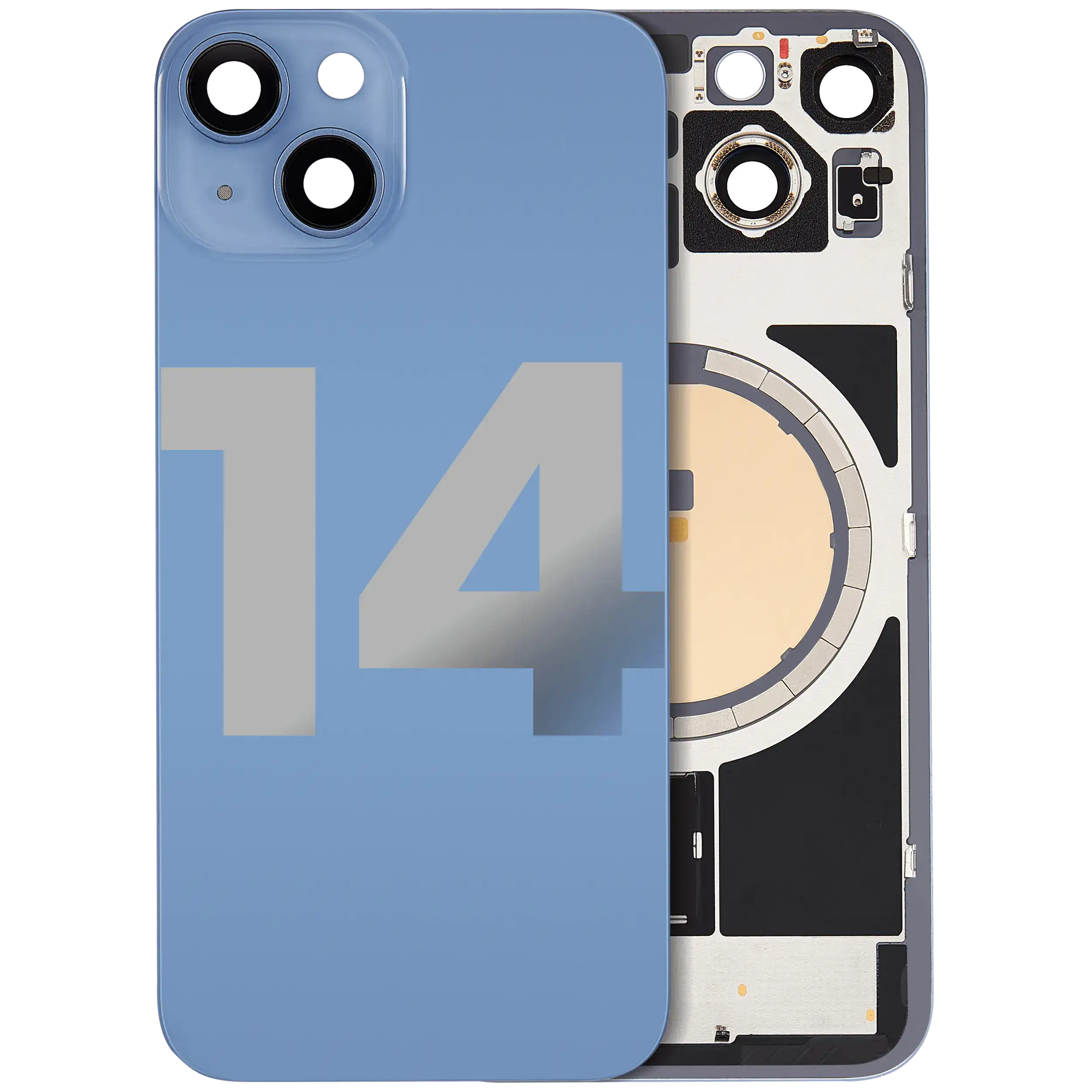 Back Cover with MagSafe Magnet for iPhone 14 (Used OEM Part, Grade B) (Blue)
