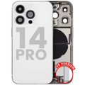 Back Cover/Frame with Charging Port Flex and Small Parts for iPhone 14 Pro (US Version) (Used OEM Disassembly, Quality A) (Silver)
