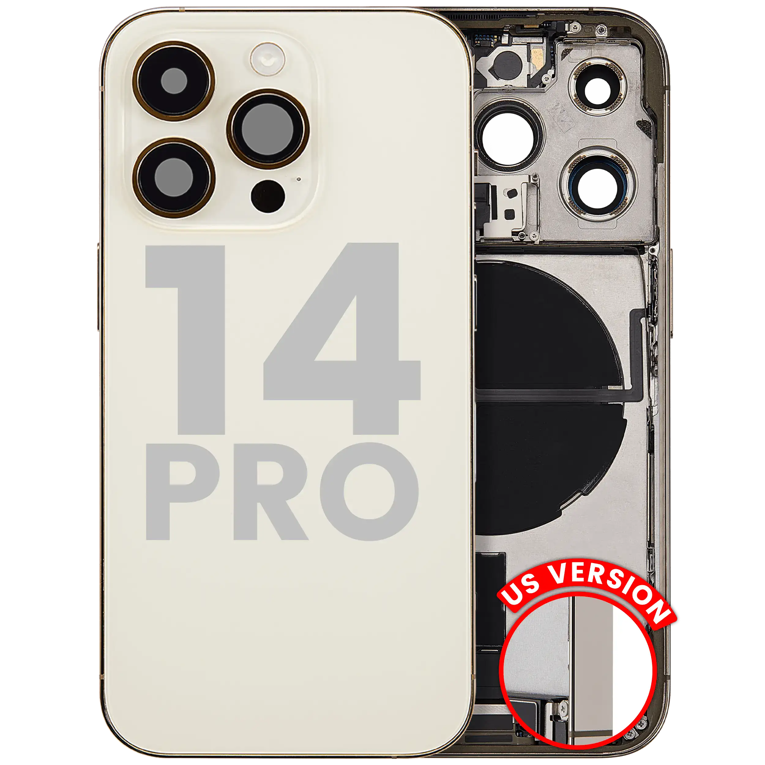 Original Apple-Ausbau A gebraucht – iPhone 14 Pro Backcover/Rahmen Gold