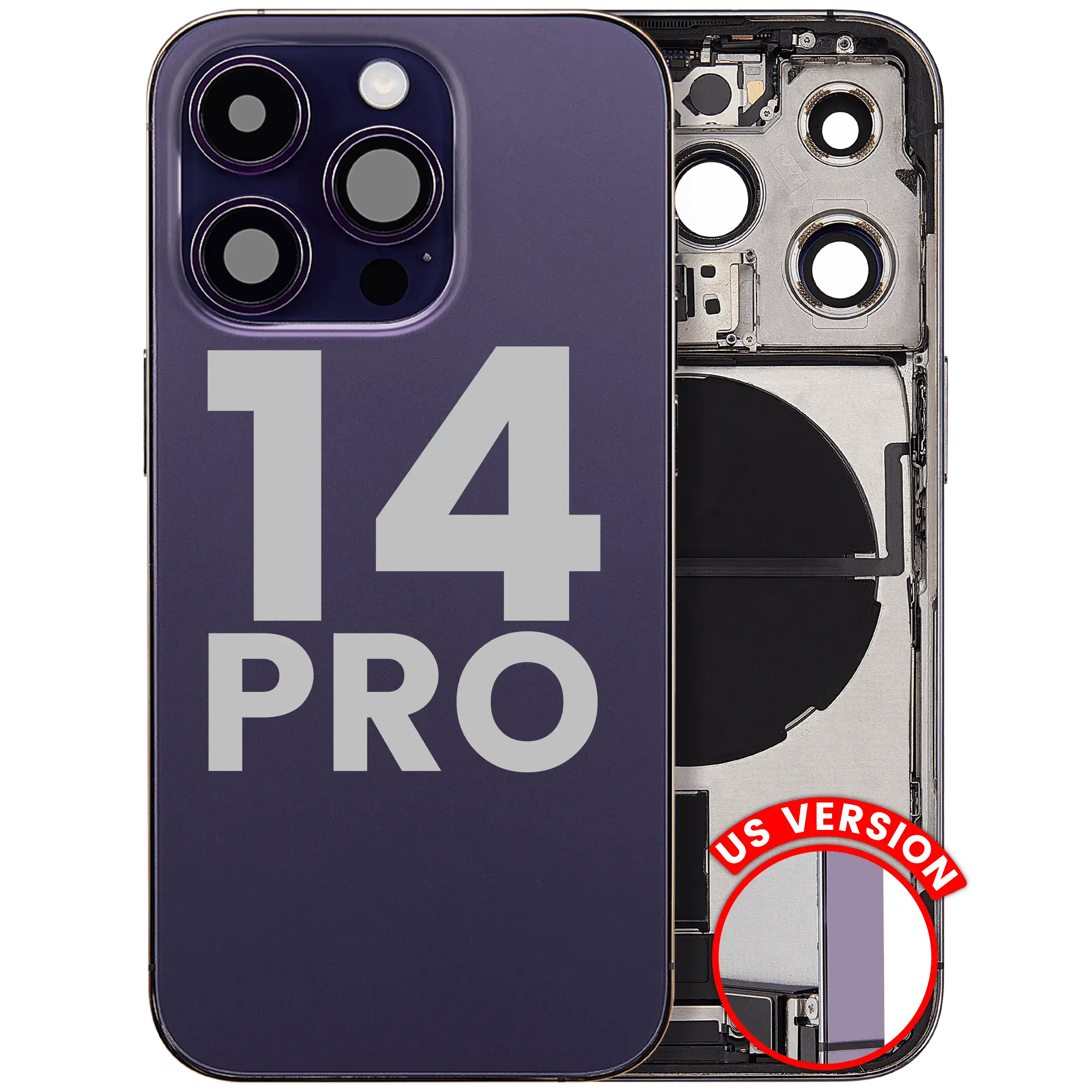 Original Apple-Ausbau A gebraucht – iPhone 14 Pro Backcover/Rahmen Deep Violett