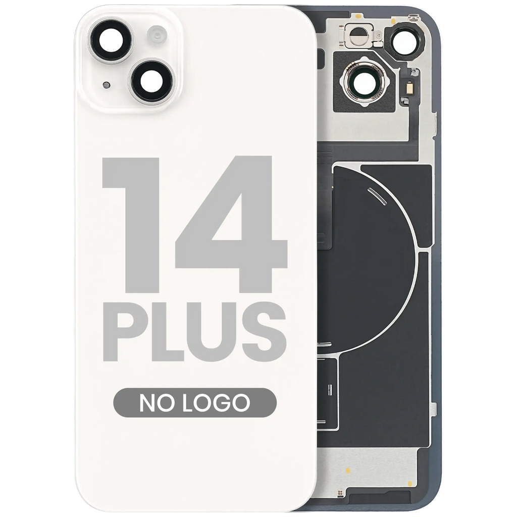 Back cover with steel plate, pre-installed Wireless NFC and MagSafe magnet for iPhone 14 Plus (without logo) (Starlight)