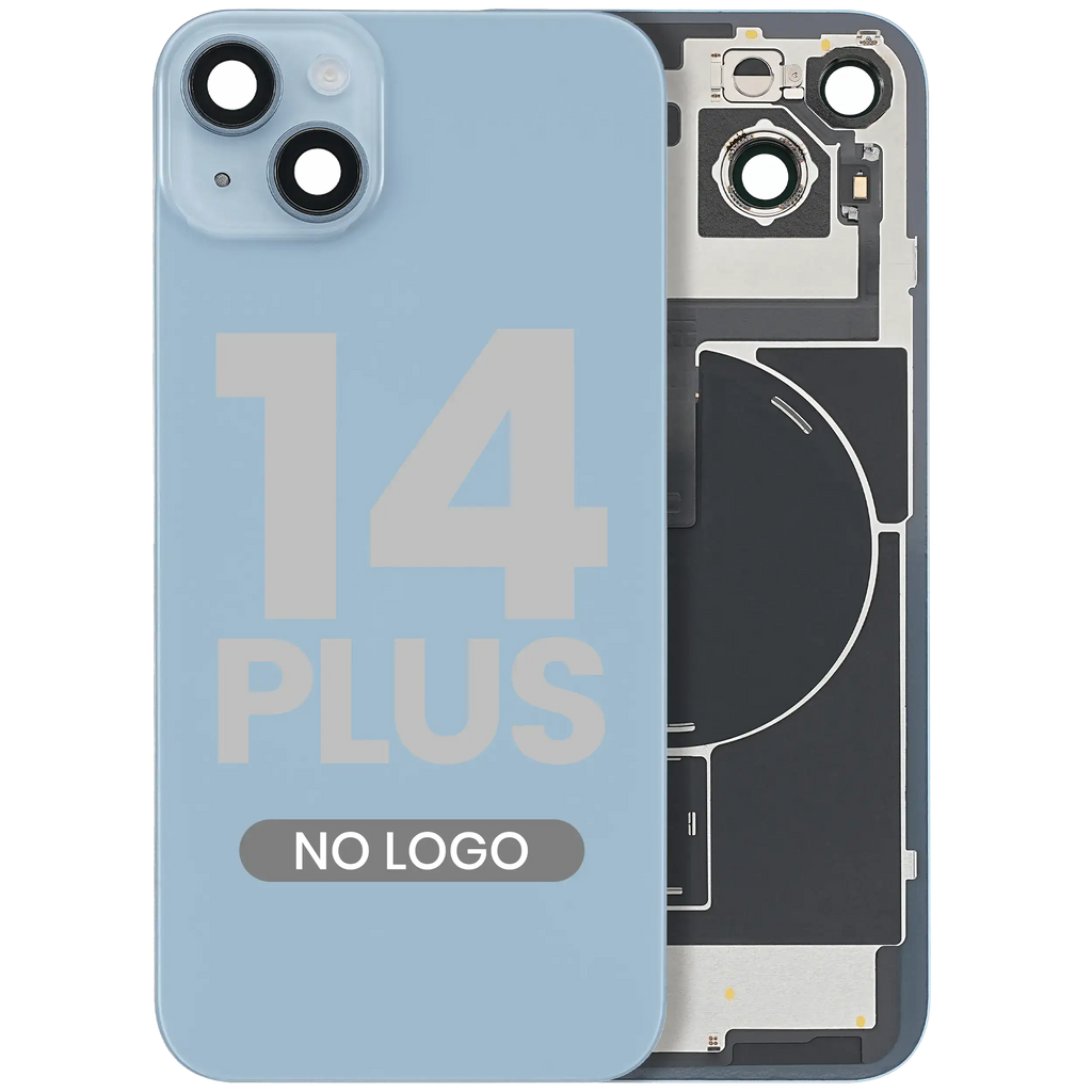Backcover mit Stahlplatte mit Wireless NFC & MagSafe Magnet Pre-Installed für iPhone 14 Plus (ohne Logo) (Blau)