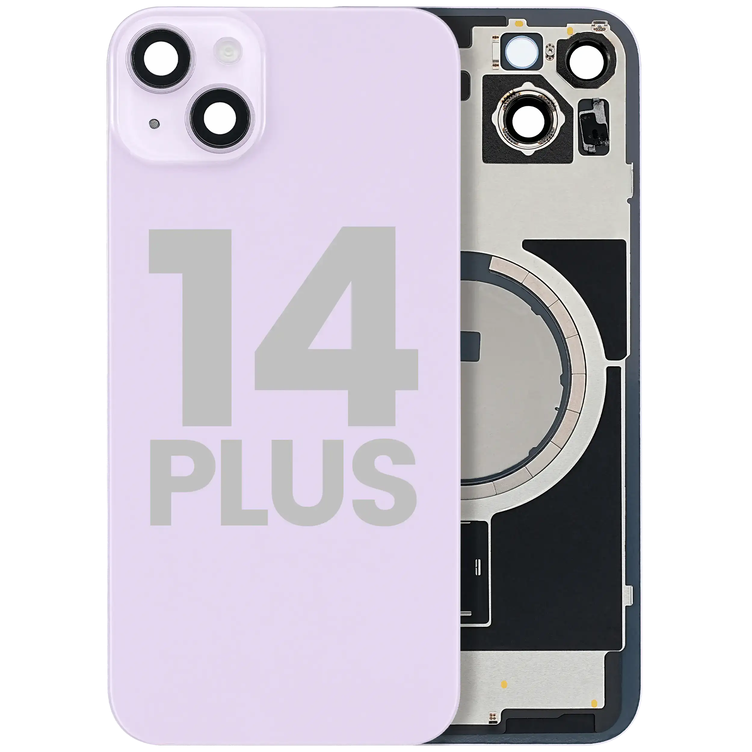 Back Cover with MagSafe Magnet for iPhone 14 Plus (Used OEM Removal, Quality A) (Purple)