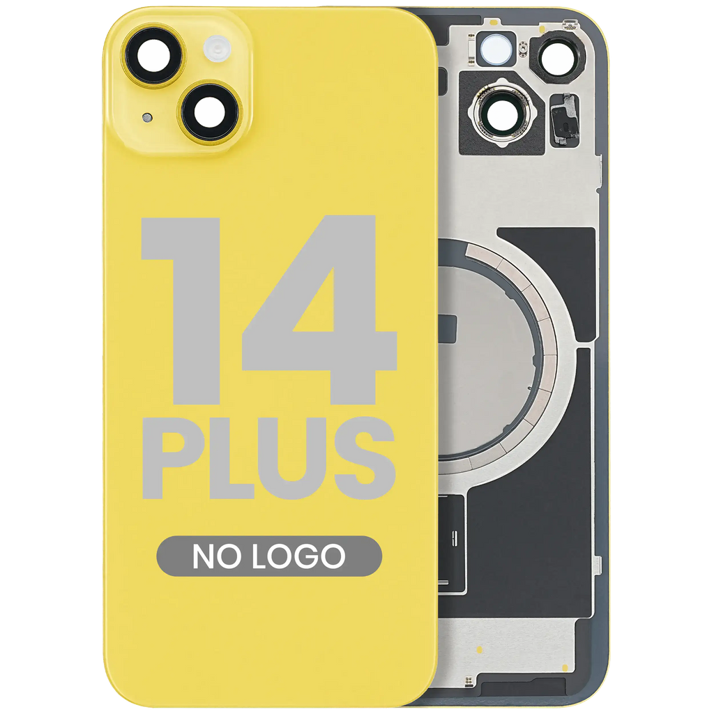 Back Cover with MagSafe Magnet for iPhone 14 Plus (Aftermarket) (Yellow) (No Logo)