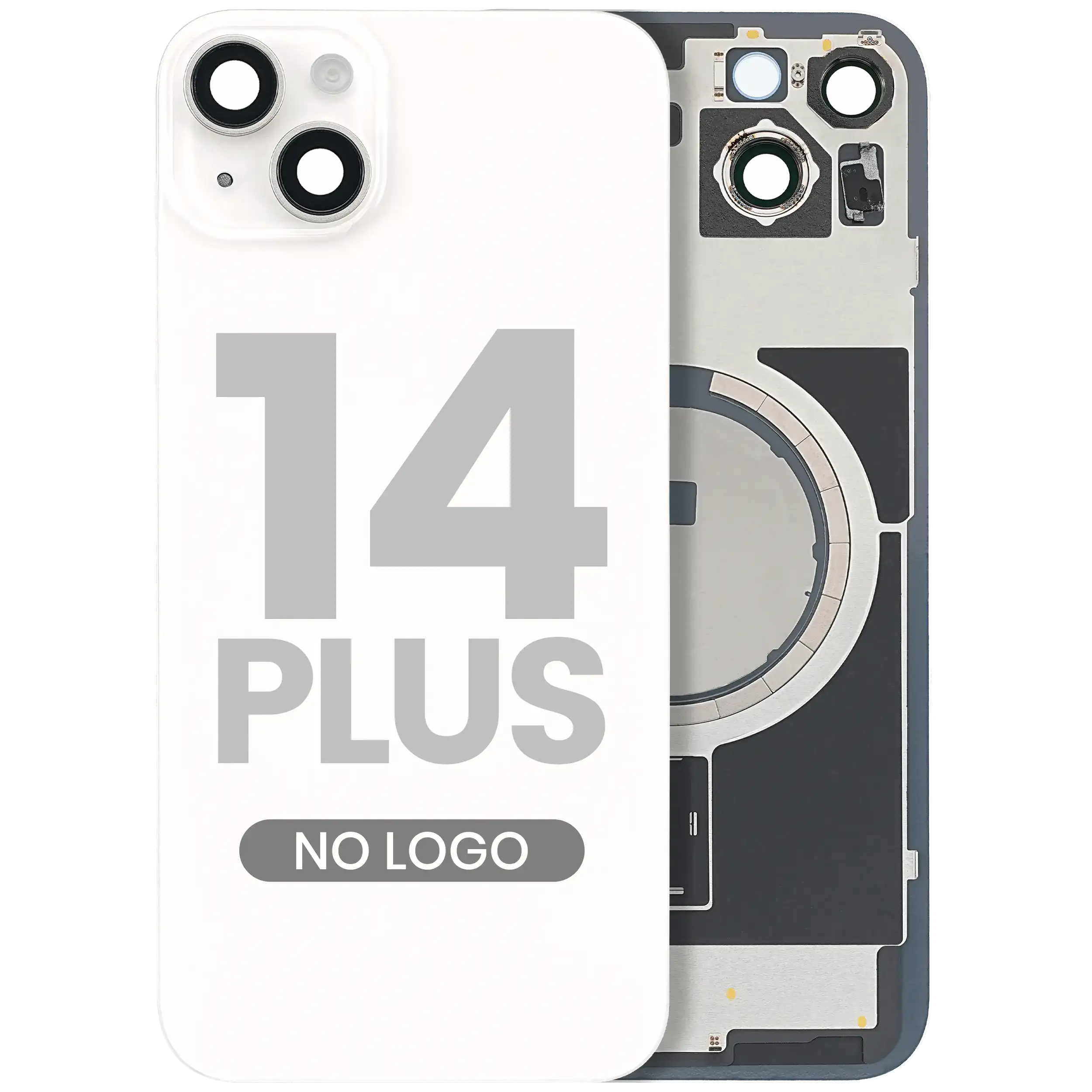 Back Cover with MagSafe Magnet for iPhone 14 Plus (Aftermarket) (Starlight) (No Logo)