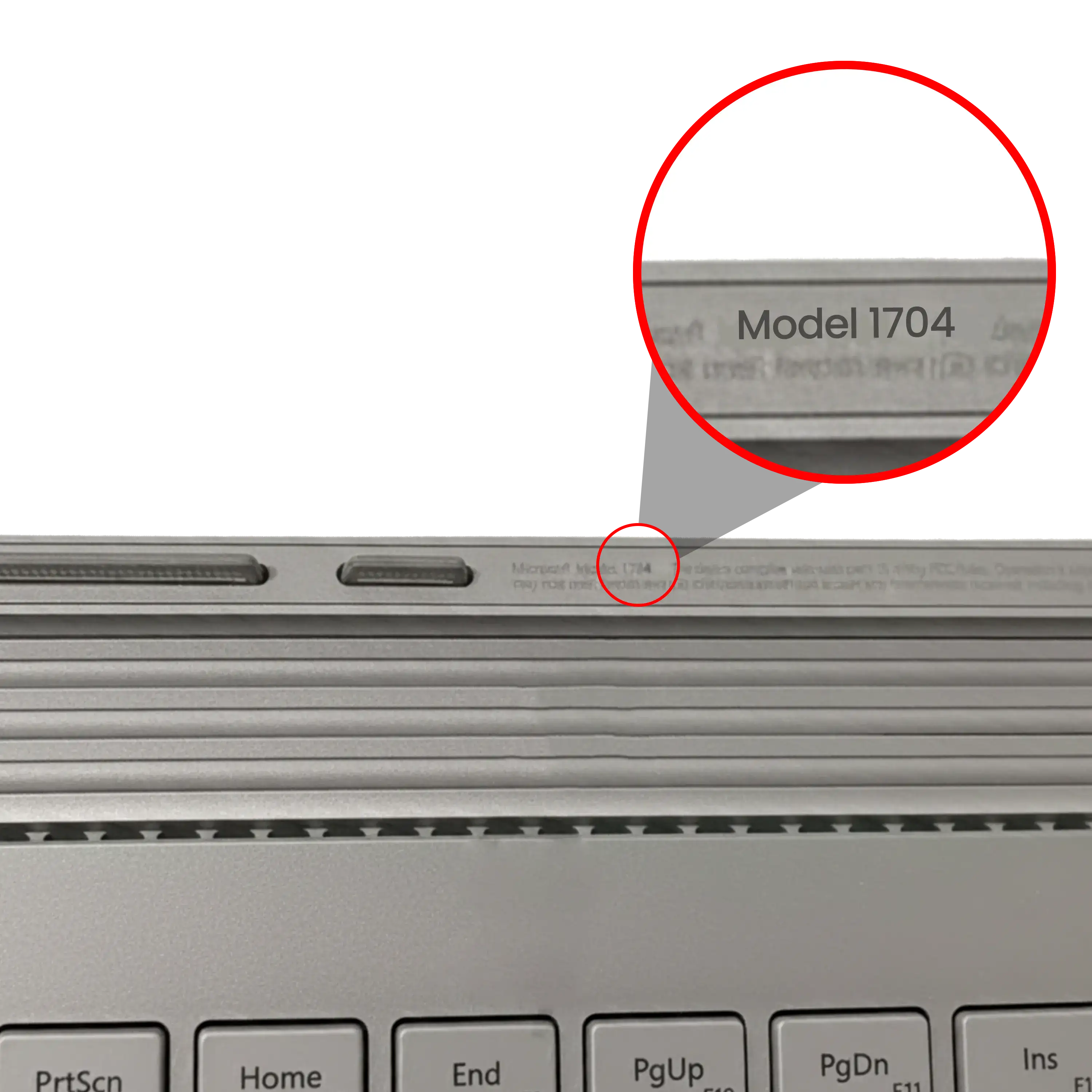 Top Case mit Tastatur für Microsoft Surface Book 1 13.5" (1704) (Silber)
