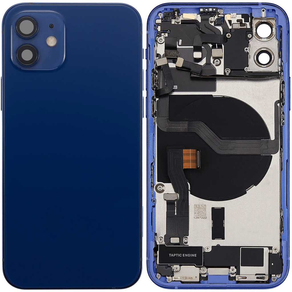 Original Apple-Ausbau B gebraucht – iPhone 12 US Version Backcover/Rahmen Blau