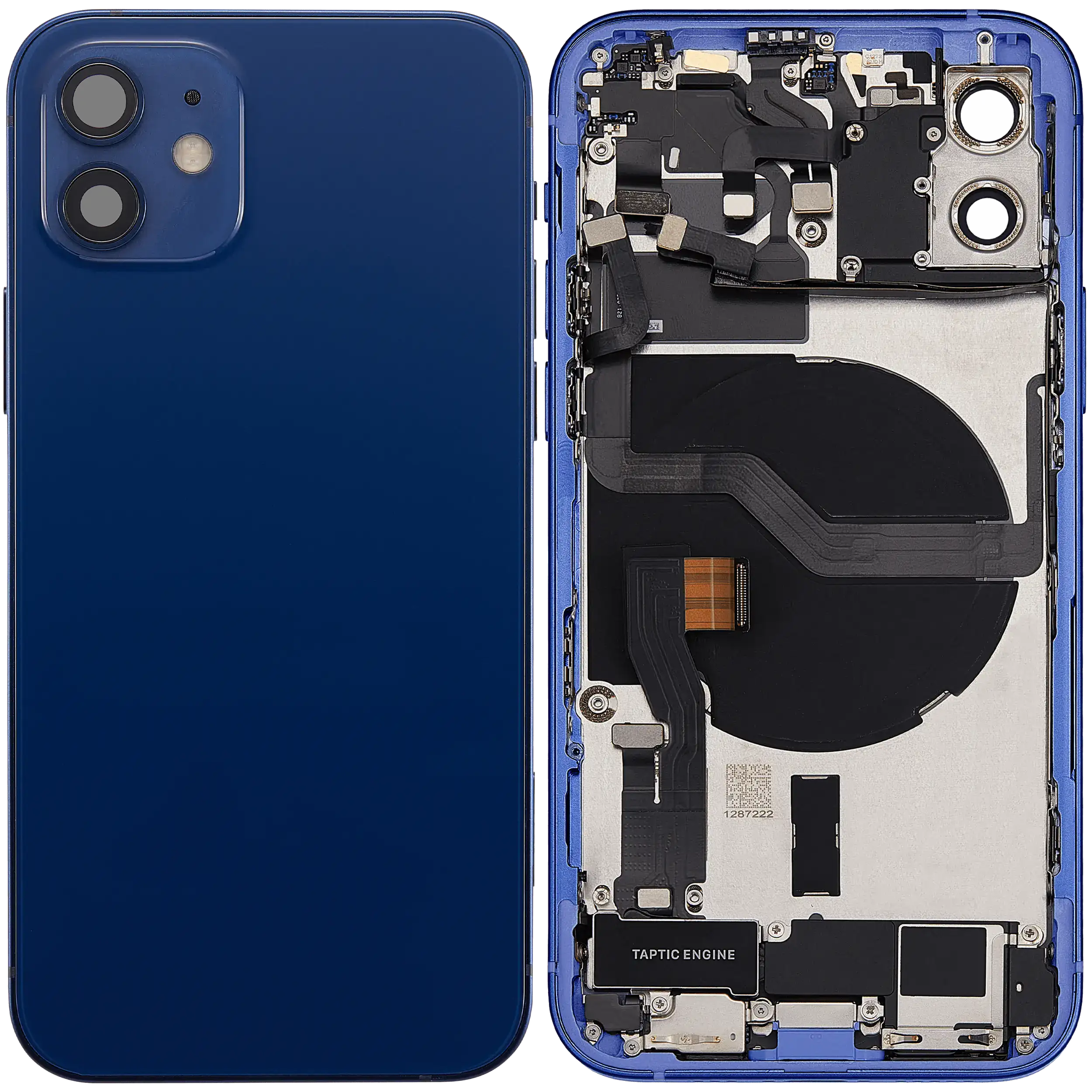 Original Apple-Ausbau B gebraucht – iPhone 12 US Version Backcover/Rahmen Blau