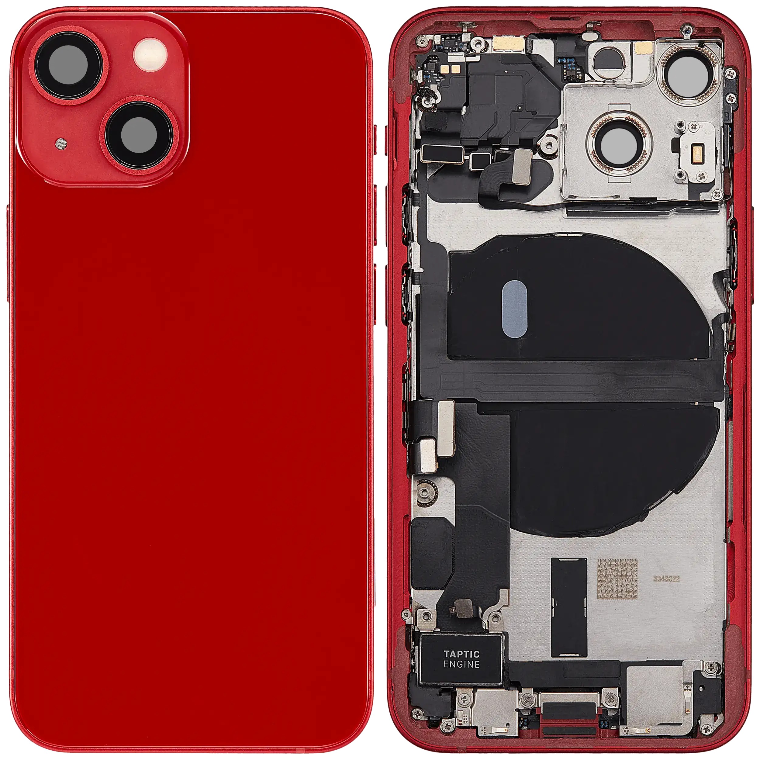 Original Apple-Ausbau C gebraucht – iPhone 13 Mini Backcover/Rahmen Rot