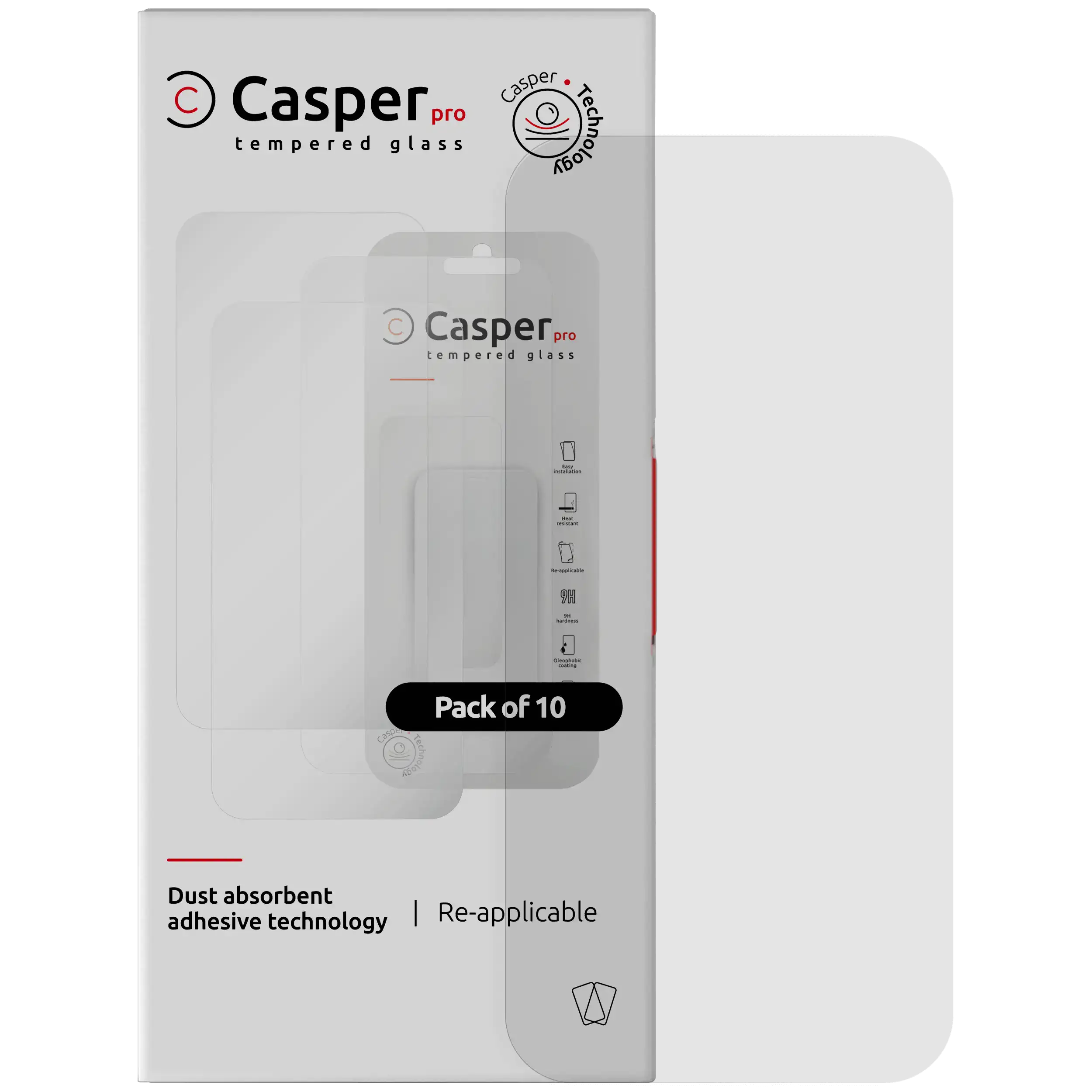 Casper Pro gehärtetes Glas für iPhone Air (10er-Pack) klar