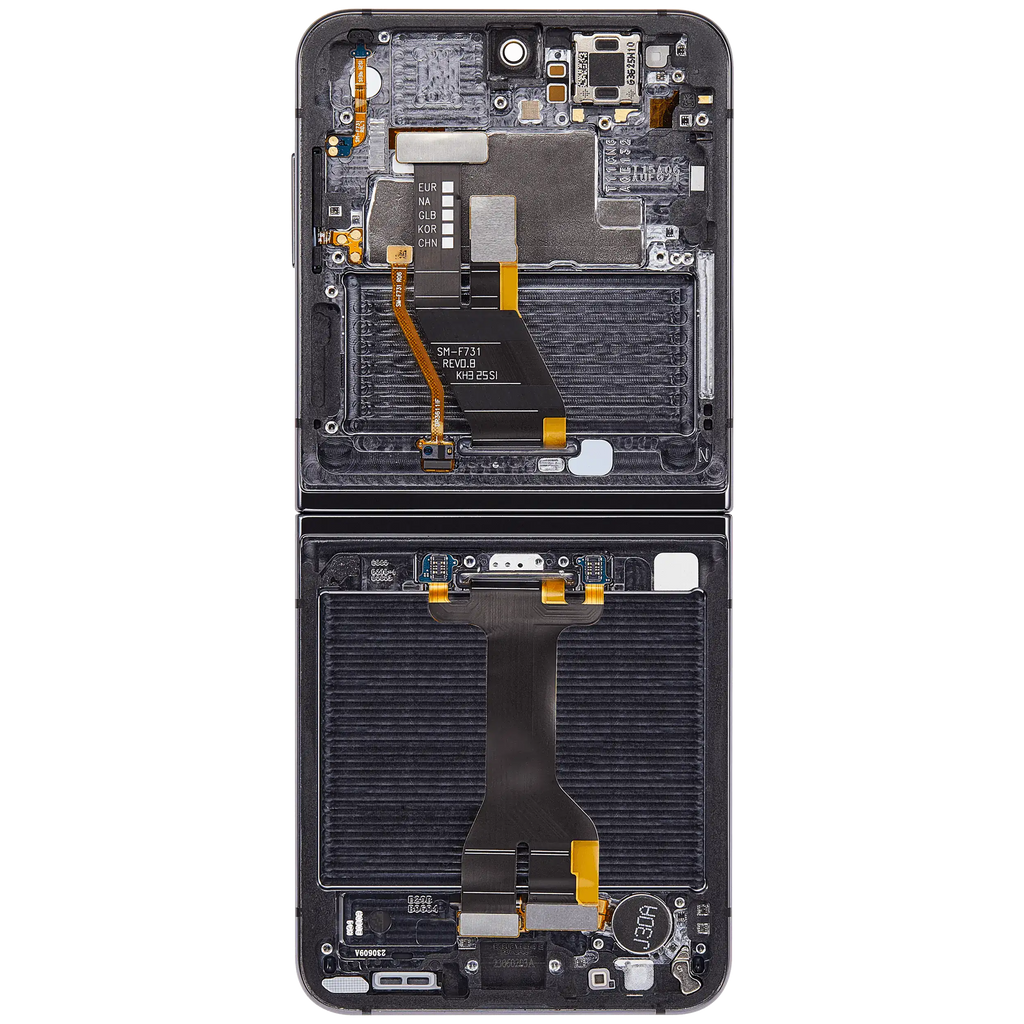 Inner OLED-Display mit Rahmen Compatible für Samsung Galaxy Z Flip 5 5G (F731) (US & International) (Aftermarket) (Phantom Black)