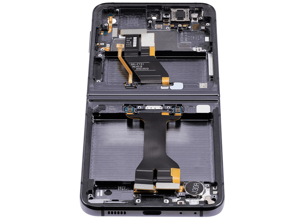 Inner OLED-Display mit Rahmen Compatible für Samsung Galaxy Z Flip 5 5G (F731) (US & International) (Aftermarket) (Phantom Black)