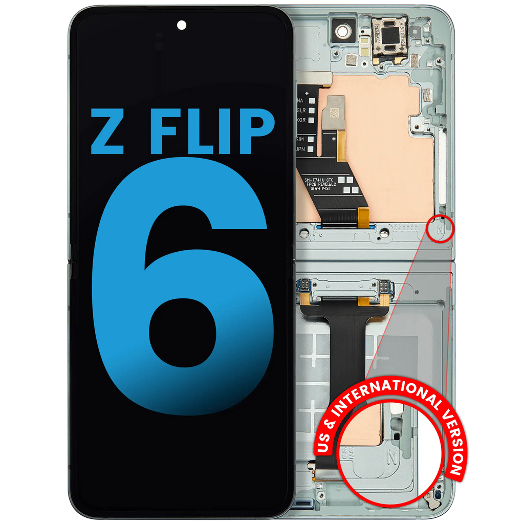 Innen OLED-Display mit Rahmen für Samsung Galaxy Z Flip 6 5G - Mint (Aftermarket