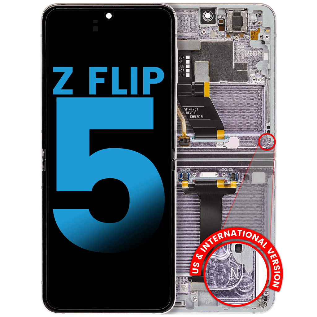 Internal OLED Screen with Frame for Samsung Galaxy Z Flip 5 5G (F731) (US & International) (Aftermarket) (Lavender)