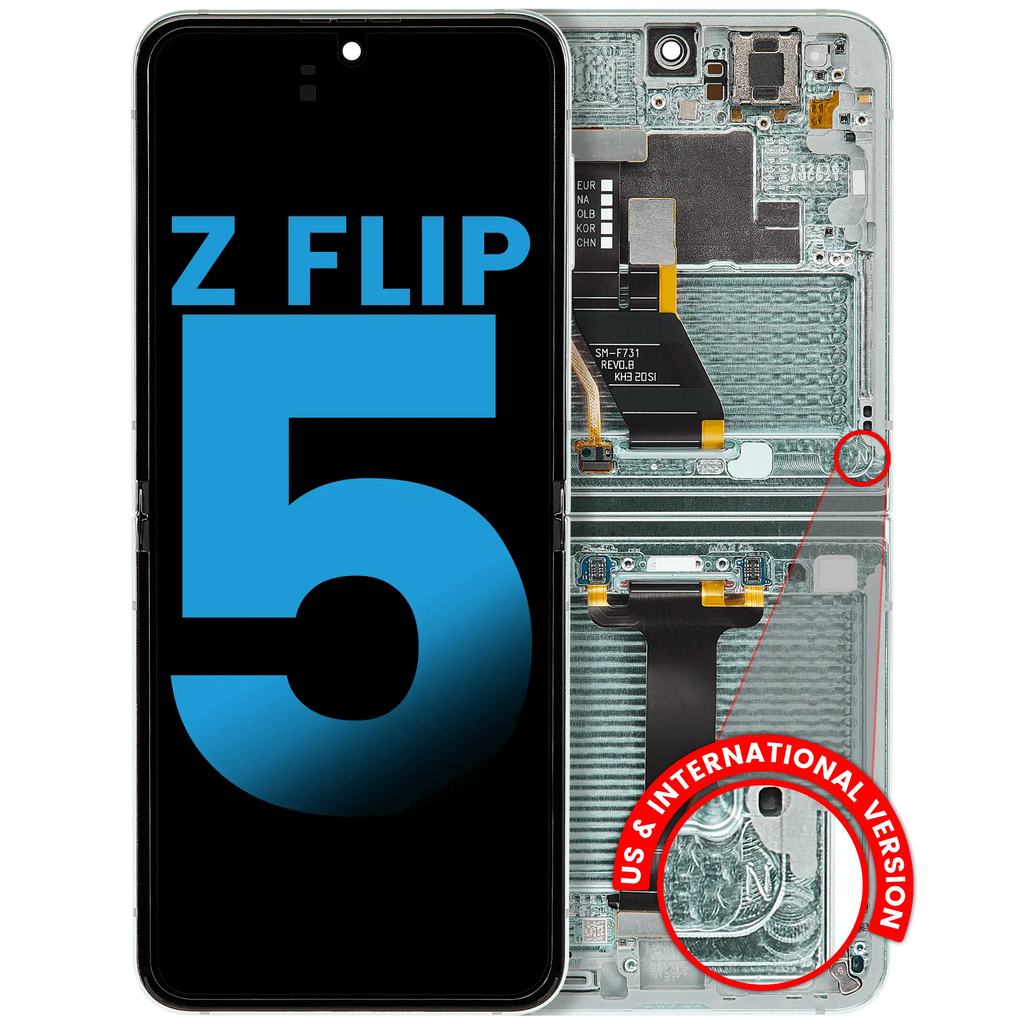 Innere OLED-Display mit Rahmen Samsung Galaxy Z Flip 5 Mint (Aftermarket)