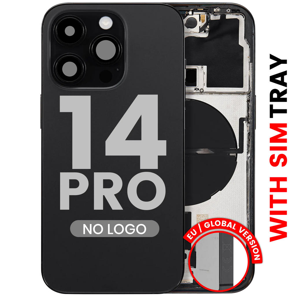 Back Cover/Frame with Small Parts for iPhone 14 Pro (EU / Global Version) (Aftermarket Plus) (Space Black)