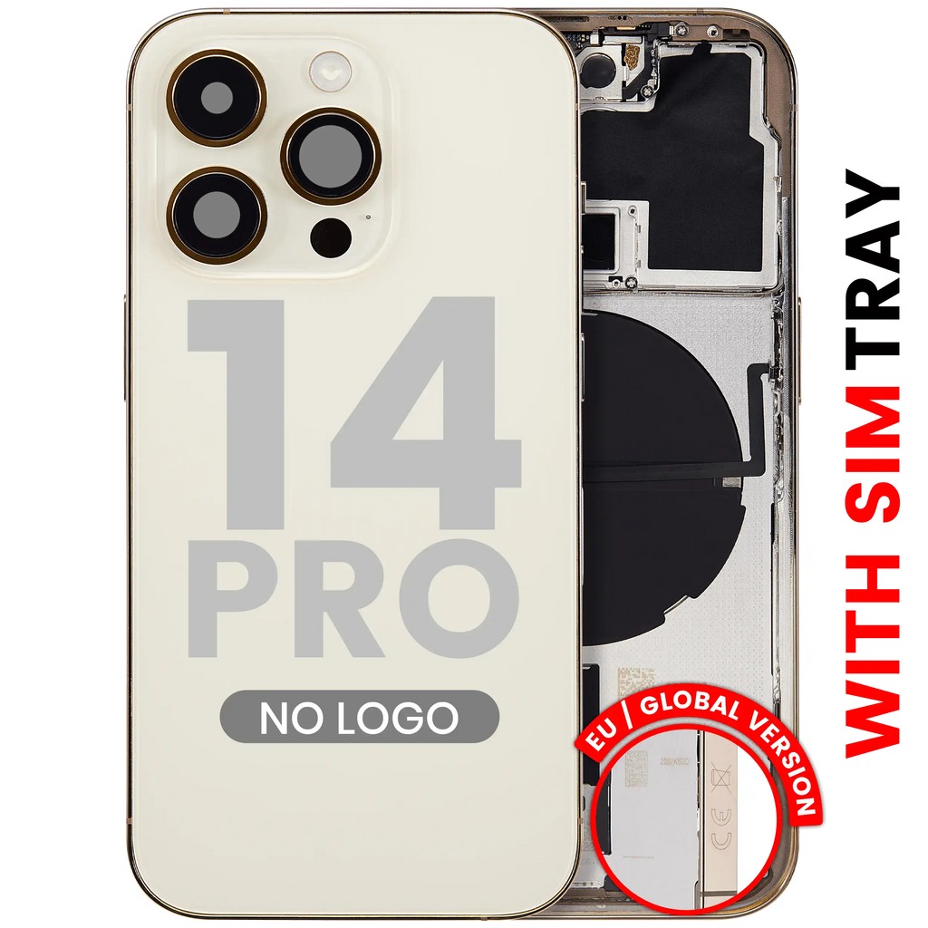 Back Cover/Frame with Small Parts for iPhone 14 Pro (EU/Global Version) (Aftermarket Plus) (Gold)