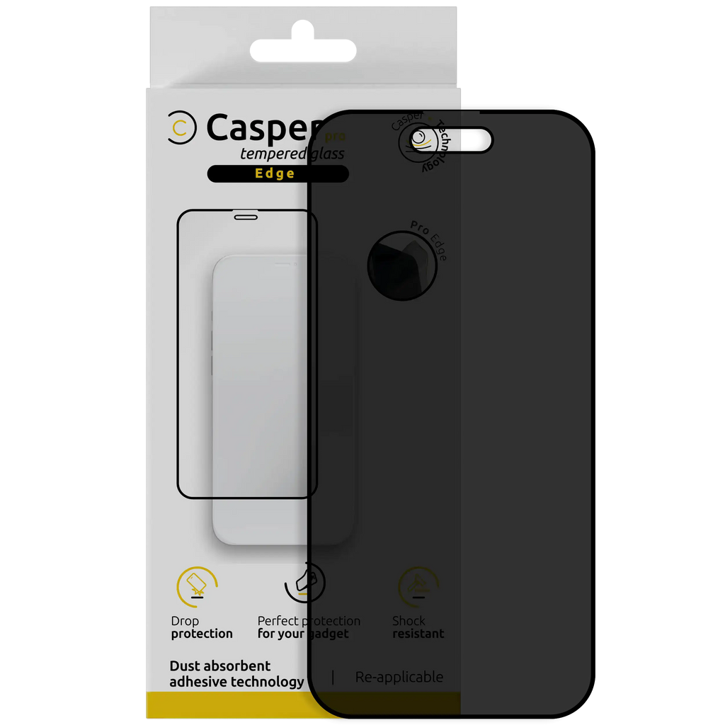 Casper Pro Edge Temperglas für iPhone 17 Air (Retail Pack) (Privacy)