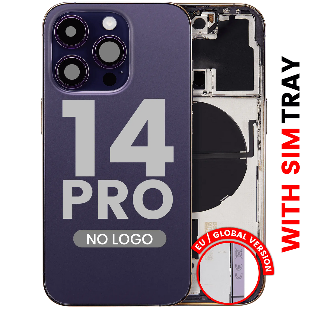 Back Cover/Frame with Small Parts for iPhone 14 Pro (EU / Global Version) (Aftermarket Plus) (Deep Purple)