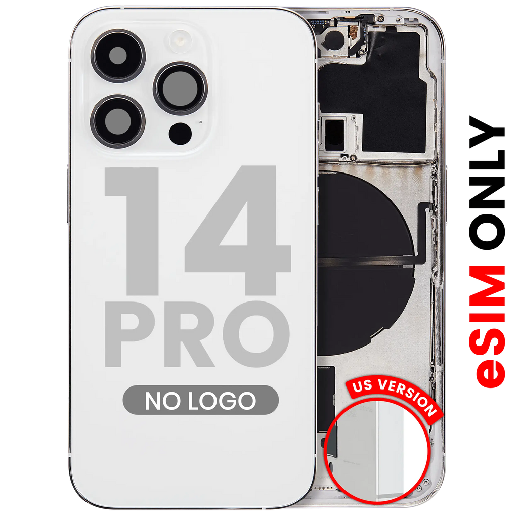 Back Cover/Frame with Small Parts for iPhone 14 Pro (US Version) (Aftermarket Plus) (Silver)