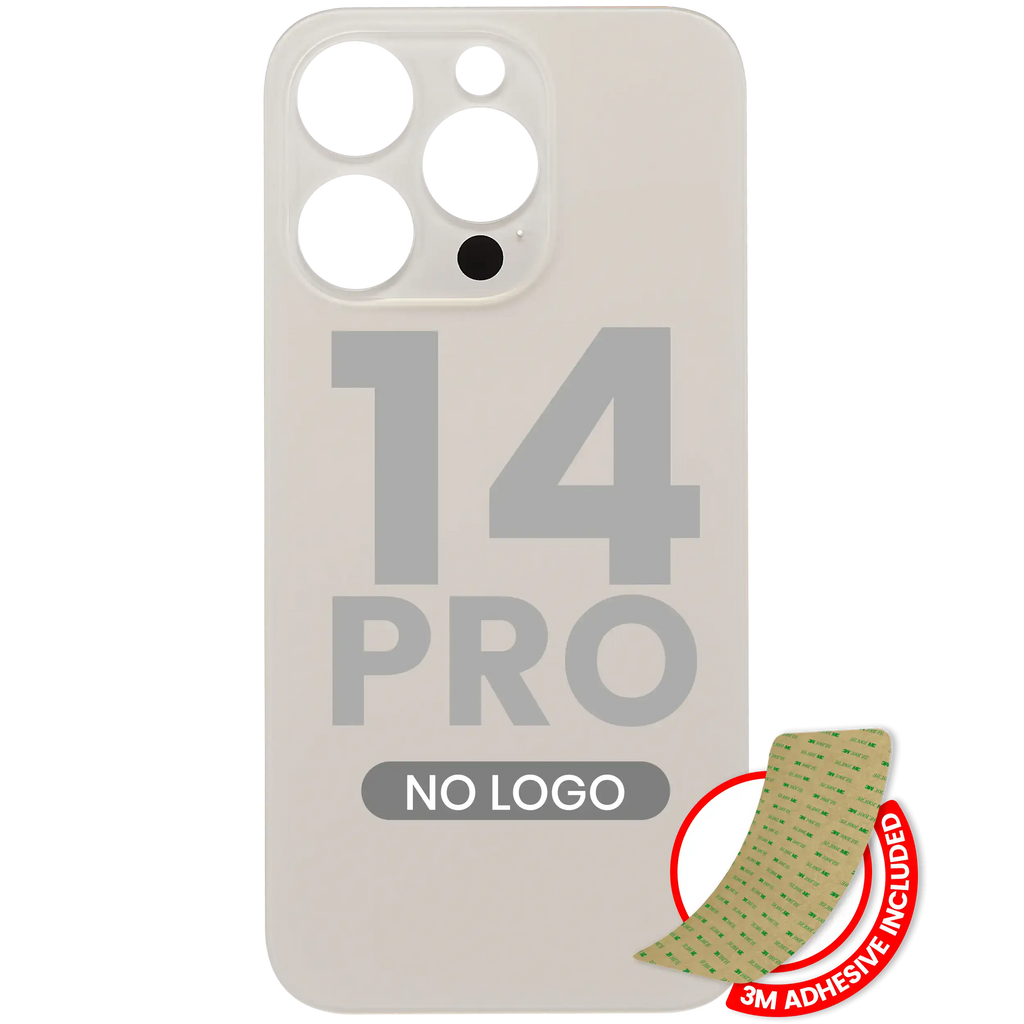 Back Cover with 3M Adhesive for iPhone 14 Pro (No Logo / Large Camera Hole) (Gold)