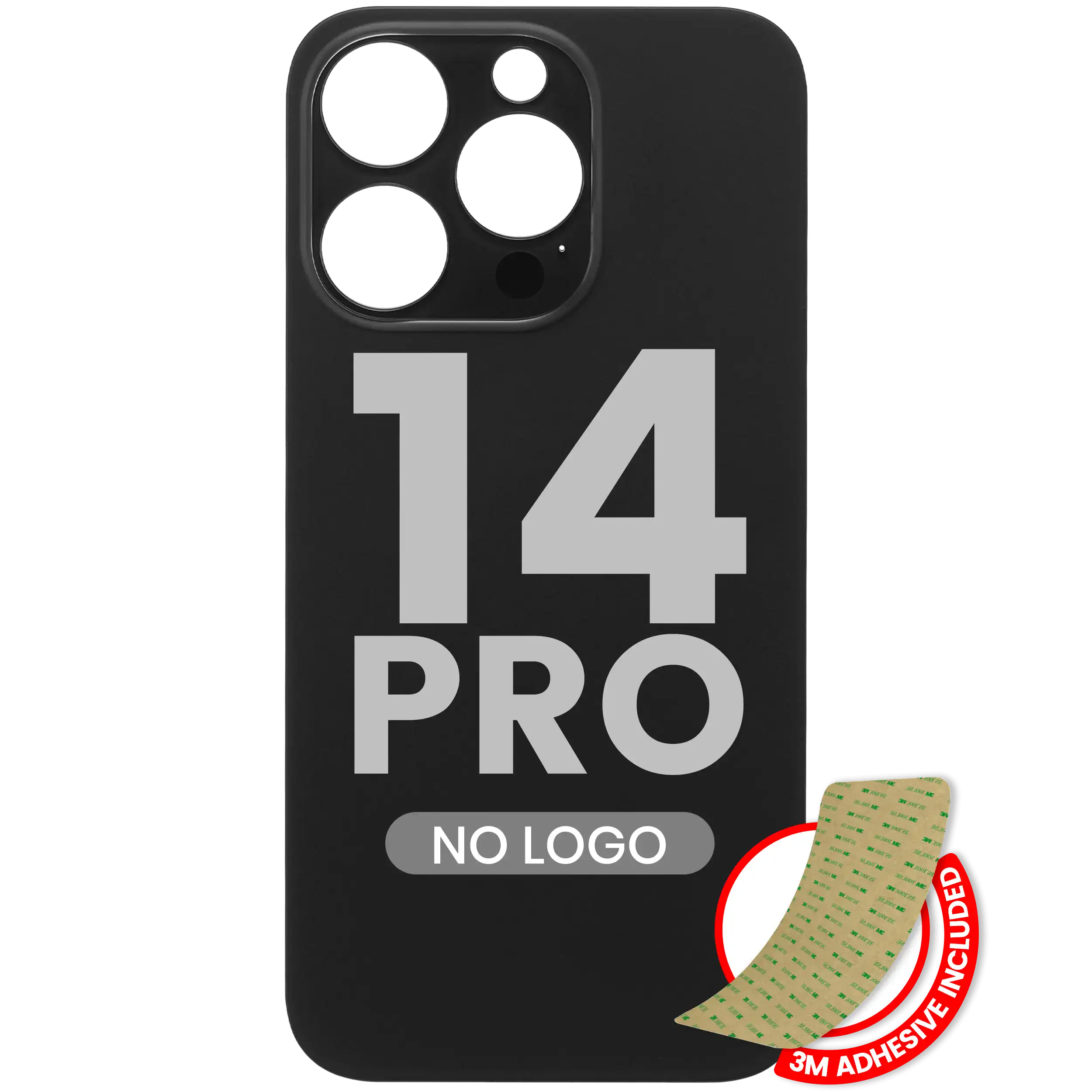 Backcover mit 3M-Kleber für iPhone 14 Pro (ohne Logo / großes Kameraloch) (Space