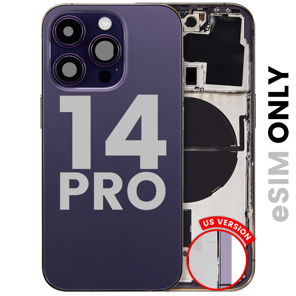 Rear Housing with Small Parts for iPhone 14 Pro (US Version) (Used OEM Pull, Quality B) (Deep Purple)