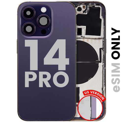 Apple iPhone 14 Pro Backcover/Rahmen mit Kleinteilen Deep Purple OEM Pull B gebr
