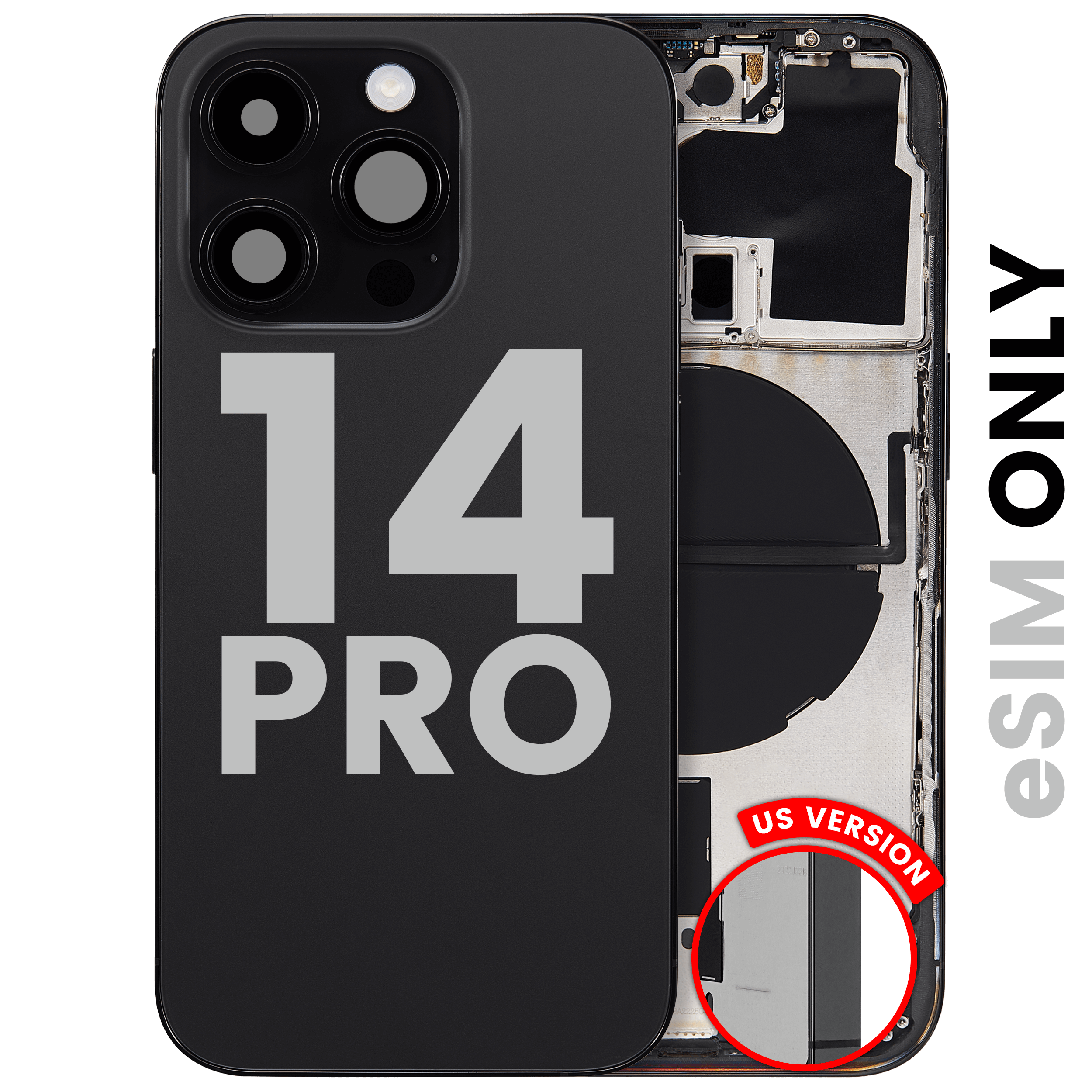 Original Apple-Ausbau B gebraucht – iPhone 14 Pro Backcover/Rahmen Space Schwarz