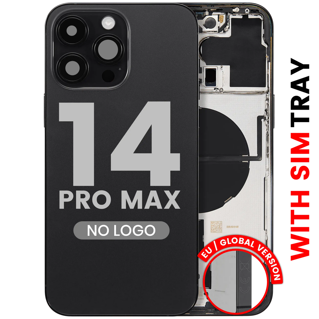 Back Cover/Frame with Small Parts for iPhone 14 Pro Max (EU/Global Version) (Aftermarket Plus) (Space Black)